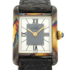 Cartier(カルティエ) 腕時計 マストタンクヴェルメイユ レディース 革ベルト/925 白×グレー