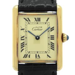 Cartier(カルティエ) 腕時計 マストタンクヴェルメイユ レディース 925/社外型押し革ベルト アイボリー