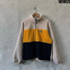FILA フィラ フリースジャケット ベージュ イェロー ネイビー XL