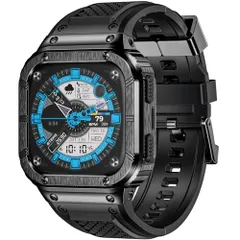 SUPLINK シリコンバンド Fitbit Versa 4/3/2/Lite/Sense/Sense 2 対応 バンド 金属ケース付き 頑丈なスポーツプロテクターカバー シリコンリストバンド 男性用mt 1e25256d