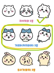 ちいかわ ハンガーポップ ガチャ - ハチワレ 3種セット (未使用)