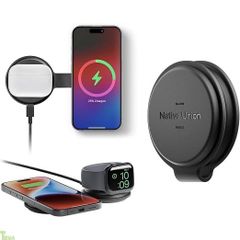 ブラック Native Union（ネイティブユニオン） Voyage 2-in-1 マグネット式ワイヤレス充電器 - 折りたたみ式トラベル充電ステーション iPhone Duo、18 Pro Max、AirPods、Apple Watchなどに対応 -