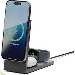 ブラック Native Union（ネイティブユニオン） Rise 3-in-1 マグネット式ワイヤレス充電器 - Qi2認証 & MagSafe対応 15W高速充電 折りたたみ式充電スタンド iPhone Duo、18 Pro Max対応 AirPods