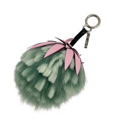 FENDI(フェンディ) キーホルダー(チャーム) フェンディフルーツ ライトグリーン×ライトピンク×マルチ レザー、ファー