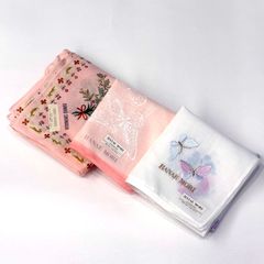 미사용 하나에모리 준코시마다 손수건 대형 면 100% 3장 세트