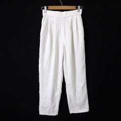 アースミュージック&エコロジー EARTH MUSIC & ECOLOGY Natural Label パンツ コーデュロイ タック ワイド ストレートパンツ イージー M 아이보리