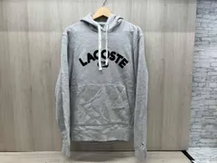 通年 LACOSTE ラコステ パーカー ロゴ プリント スウェット グレー US:M 175cm