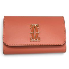 未使用品 Cartier カルティエ CRL3001993 ドゥーブルC ドゥ カルティエ 6連 レザー キーケース ピンク ゴールド金具 伊製 箱・保存袋付き