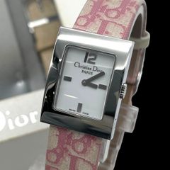 稼働品 Christian Dior クリスチャンディオール Malice マリス D78-109 スクエア クォーツ QZ 2針 レディース腕時計 ホワイト文字盤 シルバー 箱付き