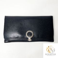 【定番】BVLGARI（ ブルガリ） ブルガリブルガリ ロゴクリップ 長財布 黒（中古品D　A-00010-BV002）