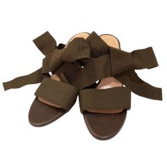 FOXEY BOUTIQUE 폭시 부티크 리본 뮬 샌들 36 23cm 상당 브라운 여성 봄 여름 중고 헌 옷 USED 상태좋음