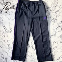 ✨Needles✨ トラックパンツ ストレート ベロアライン 黒×紫 日本製 XS