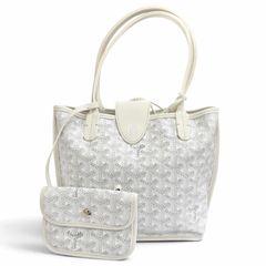 未使用品 GOYARD ゴヤール アンジュ ミニ リバーシブル トートバッグ ゴヤールディンキャンバス レザー ハンドバッグ レディース 袋付き