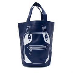 꼼데가르송 COMME des GARCONS フェイクレザーPVCバッグプリントトートバッグ 블루