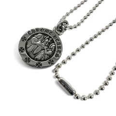 CHROME HEARTS 상태매우좋음 クロムハーツ ANGEL MEDAL V2 エンジェルメダル ボールチェーン ネックレス インボイス・袋付属 チャーム ペンダントトップ クロス クロム アクセABランク 중고 鑑定済 クロムアクセ
