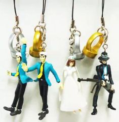 중고 ストラップ キャラクター 全4種セット フィギュア&指輪ストラップ 「ルパン三世 カリオストロの城」