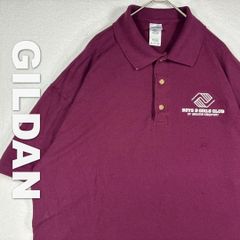 刺繍ロゴ GILDAN ギルダン 半袖 ポロシャツ us古着 バーガンディ XL 2028