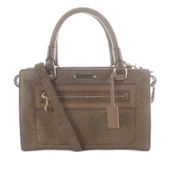 エスカーダ ESCADA ショルダーバッグ 2way ペブルドレザー メタリック ハンドバッグ ロゴプレート 茶色