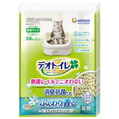 【大人気】デオトイレ 猫用 サンド 香る消臭 抗菌サンド グリーン 3.8L×4個 おしっこ ペット用品 ユニチャーム[｜在庫あり