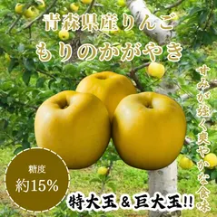 【送料無料】★期間限定★青森県産 もりのかがやき 激レア りんご 特大玉＆巨大玉 贈答用（金特選） 6~8玉 ③