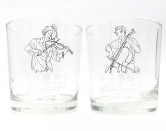 중고 グラス 鬼太郎の父＆水木 ガラスタンブラー2個セット 「鬼太郎誕生 ゲゲゲの謎 シネマ・コンサート」