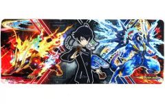 중고 サプライ 遊戯王ラッシュデュエル 特製デュエルフィールド プレイマット 蒼月マナブ&ケミカライズ・サラマンダー&アナライズ・フロギストン イベント景品