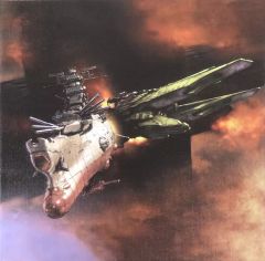 중고 キャンバスボード・キャンバスアート 宇宙戦艦ヤマト＆メダルーサ級殲滅型重戦艦 真宇宙の魔境! キャンバスアート ArtDeli 「宇宙戦艦ヤマト2199」