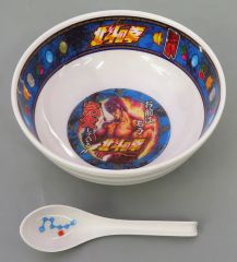 중고 食器 ケンシロウ ラーメンどんぶり＆レンゲセット 「北斗の拳」