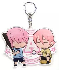 중고 キーホルダー・マスコット キャラクター 小湊春市&小湊亮介 「ダイヤのA The LIVE V ペアアクリルキーホルダー」