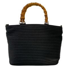GUCCI グッチ トートバッグ バンブー 黒×ベージュ レザー