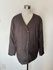 CSM828 23区 オンワード樫山 ADSダウンショートコート ジップアップ ブラウン 38 服