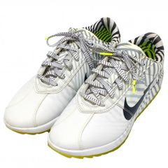 상태좋음 ナイキ ゴルフシューズ 白×グレー CI2283-150 スパイクレス コルテッツ レディース 24.0 ゴルフウェア NIKE