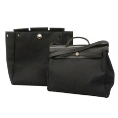 6kd3336 エルメス ハンドバッグ エールバッグMM トワルオフィシエ ブラック シルバー金具 □D刻印 2wayバッグ 중고 여성