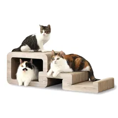 猫壱 バリバリステップ 爪研ぎ スロープ 猫用 [ホワイト] [レギュラー] セール
