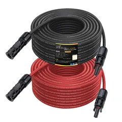 LVYUAN(リョクエン) ソーラーケーブル 4sq 11AWG 長さ20m 最大電流約47A 最大電圧1500Vdc  アウトレット