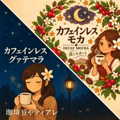 中古 【400g】カフェインレスモカ　カフェインレスグァテマラ　飲み比べ　コーヒー豆　セット　ティアレ　自家焙煎 即納