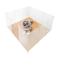 【即納】WEIMALL ペットサークル 折りたたみ 70×50cm パネル13枚 ドア付き 透明 軽量 PC070CR コンパク