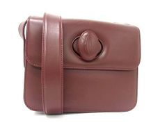 Cartier カルティエ ショルダーバッグ マストライン ボルドー レザー レディース ターンロック