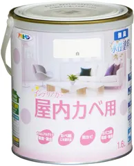 ★新品★アサヒペン NEW水性インテリアカラー屋内カベ用 1.6L 白 塗料 ペンキ 室内 壁用 ツヤ消し 1回塗り 無 新着
