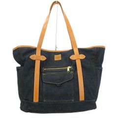 FILSON フィルソン デニム ダッフル トート バッグ インディゴ レザー コンビ ダークネイビー系【中古】
