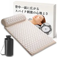【激安】☆新品☆スパイクマット クッション 枕セット 収納ケース付 洗える綿カバー リフレッシュマット 背中 首 腰 枕付き (