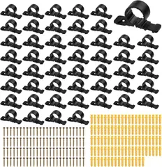【激安】LEONTOOL サドルバンド 単管パイプ固定金具 パイプバンド 壁 配管留め具 50個セット (ブラック)