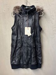 GRACE CONTINENTAL グレースコンチネンタル ファー付き レザーベスト 36サイズ 미사용 태그 포함