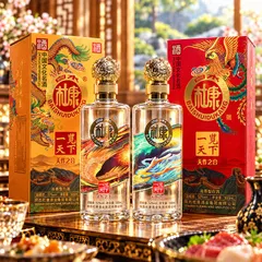 【送料無料】中国の首相が推薦した酒、白水杜康・一览天下｜龍と鳳凰が一対、天が結んだ縁 中国酒濃香型 香り 歴史酒｜ギフト 贈り物 晩