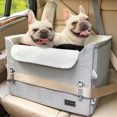 Petsfit 犬 ドライブボックス 中型犬 2重の安定設計 【座り台の高さが調節できるタイプ】ドライブシート 小型犬  アウトレット