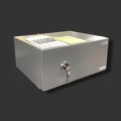 EIKO エーコー ES-2 シリンダー式耐火金庫 小型金庫 鍵2本 取扱説明書付き 新着