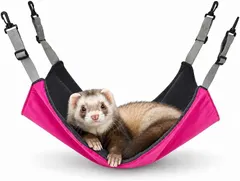 TiDaOne 快適リバーシブル フェレット ハンモック おもちゃ チンチラ デグー モルモット 小動物 (ピンク,   セール