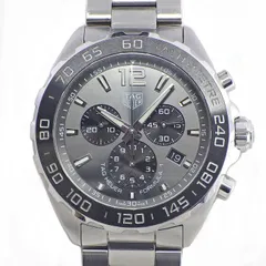タグ・ホイヤー TAG Heuer 腕時計 フォーミュラ1クロノグラフ CAZ1011.BA0842 デイト クロノグラフ タキメーター 夜光インデックス 夜光針 スモールセコンド サンレイ グレー文字盤 SS クオーツアナログ 【箱・保付き】 【中古】