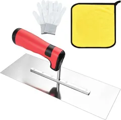【即納】LEONTOOL 左官コテ パテベラ 角鏝 仕上鏝 コテ板 拭き取りクロス 手袋付き