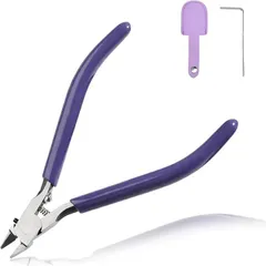 LEONTOOL 薄刃 ニッパー 片刃 プラモデル専用 模型 ゲートカット 革製のカバー 6角棒レンチ付き (パープル) 新着